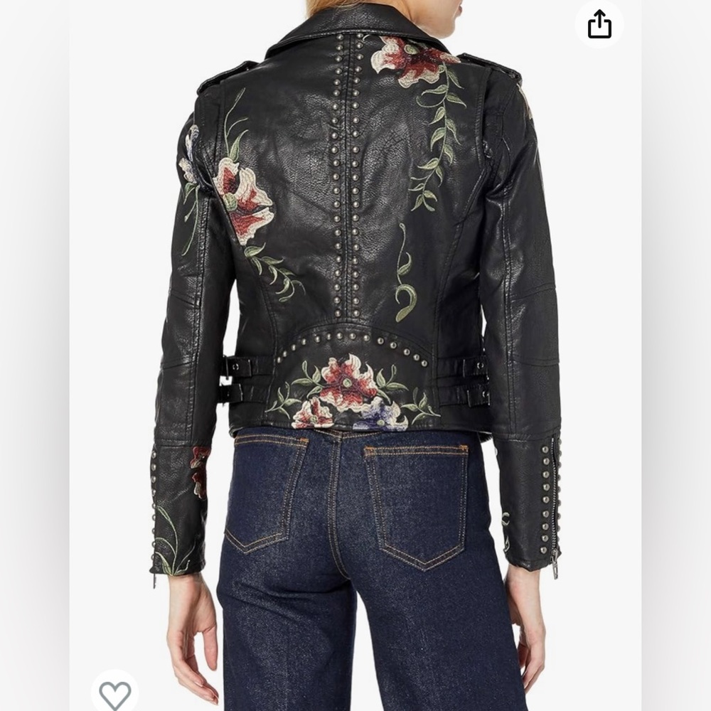 Blank NYC vegan leather studded motto jacket size M (listing is for JACKET ONLY)